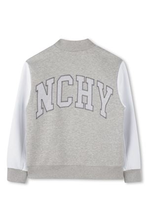 Bomber in misto cotone grigio chiaro GIVENCHY KIDS | H30702A01